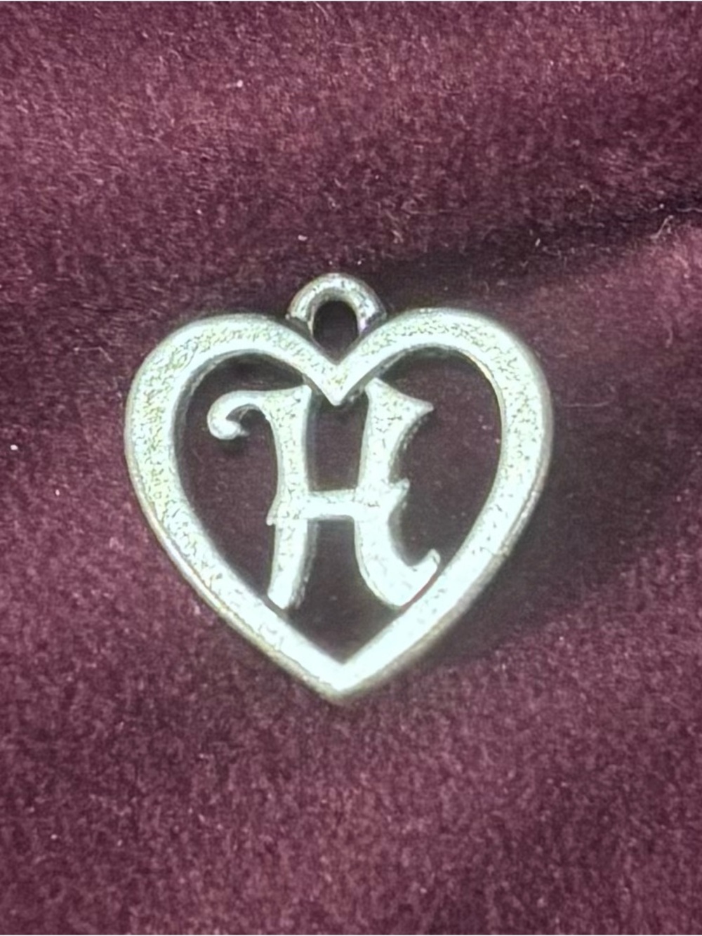 James Avery Silver Heart Initial 'H' Charm - Silver